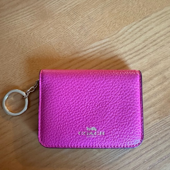 Small Coach Bright Pink keyring Wallet - Picture 1 of 3